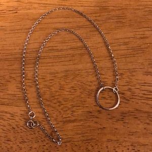 Silver Hammered Circle Necklace
